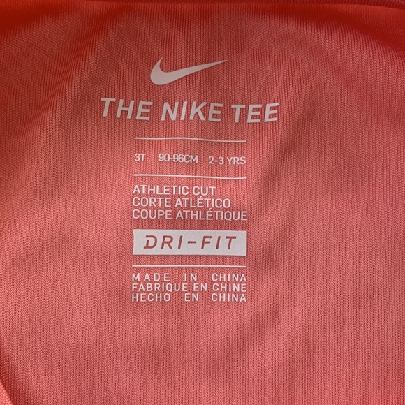 Nike Coral Pink & Blue Dri-Fit Tee T-shirt 3T EUC - Picture 6 of 10